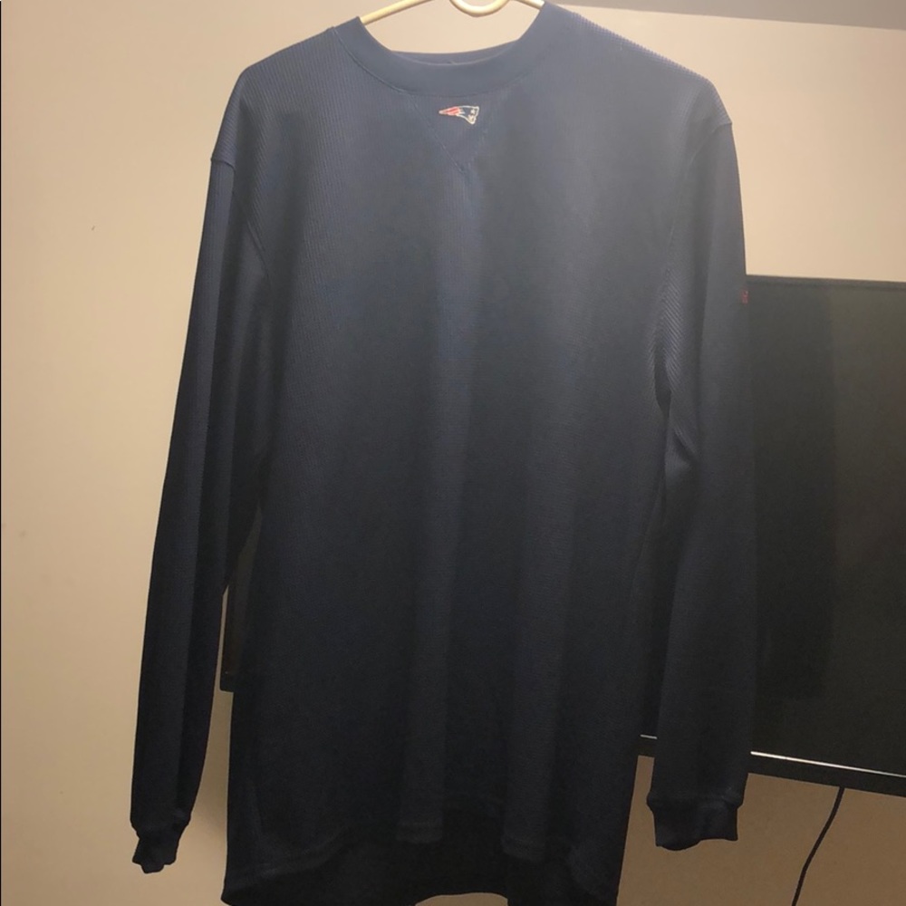 L Reebok Patriots Pull Over - Flannel
